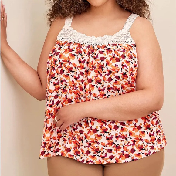 NWT Torrid Gauze Crochet Detail Tank - Picture 1 of 10